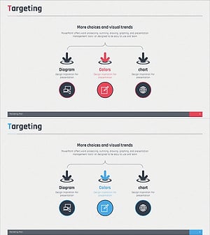 타겟 화살표 폐쇄 다이어그램 – 사업 비전과 전략을 강조하는 슬라이드