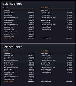 자산 및 부채 계산 테이블 – 재무 관리에 최적화