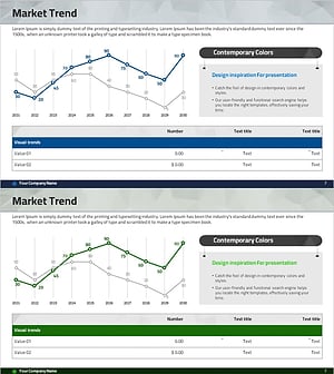 시장 동향 분석 그래프 & 테이블 차트 – 통찰력 있는 데이터 시각화