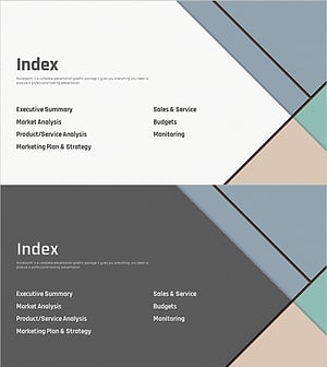 사선 패턴 마케팅 계획 템플릿 목차