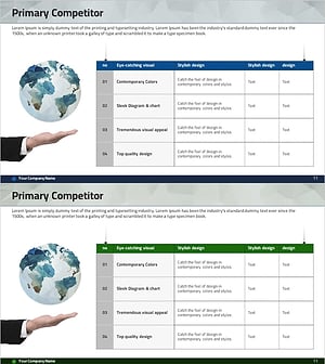 글로벌 경쟁시장 분석 테이블 - 시장 조사에 최적화된 다이어그램