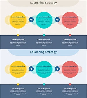 출시 전략 중첩 선형 다이어그램 - 사업 전략을 시각화하다