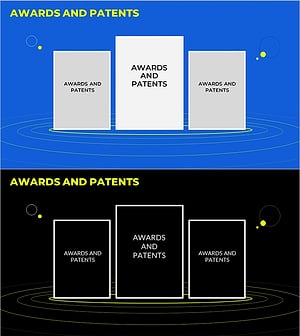 주요 수상 내역을 강조한 클러스터 슬라이드