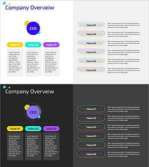 컬러풀 회사 조직도 다이어그램 – 사업 비전과 전략