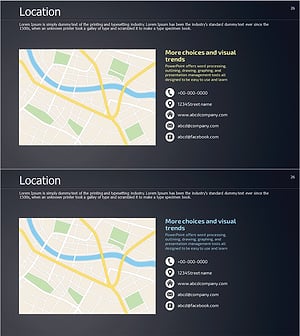 회사 지도 & 프로필 슬라이드 – 기업 소개를 위한 최적화