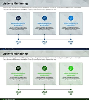 마케팅 서비스 활동 분야 슬라이드 – 추진 계획 시각화