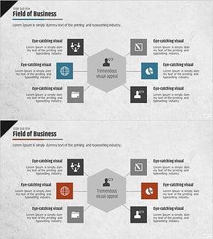 사업영역 육각 다이어그램 – 사업 소개에 최적화