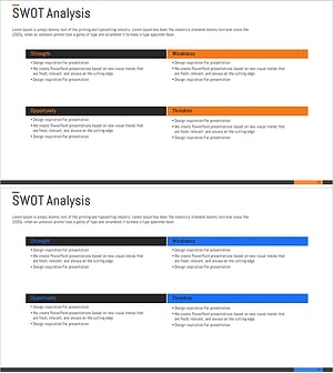 SWOT 분석 목록 슬라이드 – 혁신적인 시각화