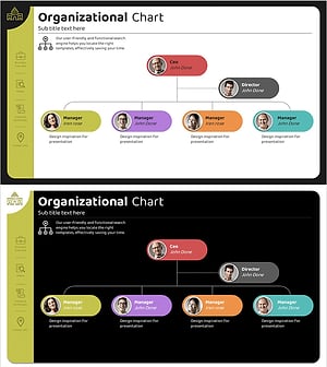 라운드 조직도 슬라이드 – 회사 소개의 완벽한 표현