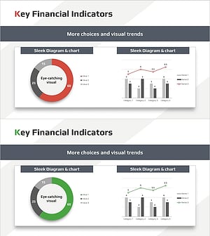 주요 재무 지표 분석 도넛 & 막대 차트 – 데이터 시각화