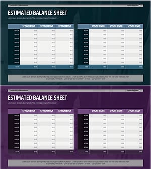 유동성 관리 및 현금 흐름 예측 테이블 – 재무 성과를 반영한 명확한 대차대조표