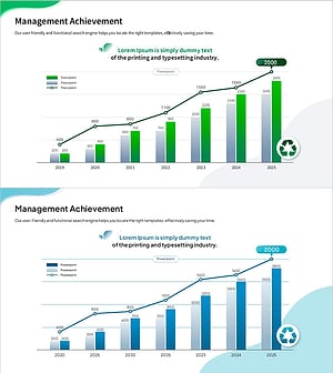성장 추세를 시각화한 막대 그래프 – 도전과 성취