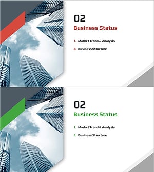 Diagonal Theme IR Template – Business Status Analysis