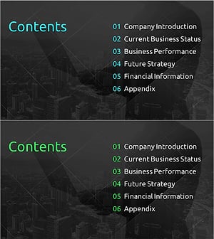 모던 IR 템플릿 목차 – 기업 전략과 성장