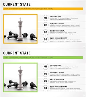 체스 사업 개요 슬라이드 – 전문적이고 세련된 디자인
