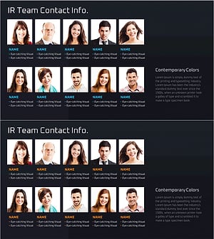 IR 주요 인력팀 다이어그램 – 연결성과 협력을 강조한 템플릿