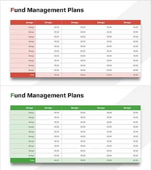 자금 운용 계획 테이블슬라이드 – 금융계획과 성과