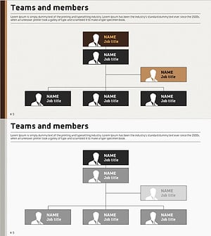 비즈니스 조직도 실루엣 다이어그램