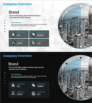 타임피스 테마 회사 개요 - 비즈니스 인사이트 및 프레젠테이션
