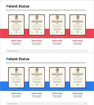 기술 보호 및 법적 인증 슬라이드 – 전문성과 신뢰의 시각화