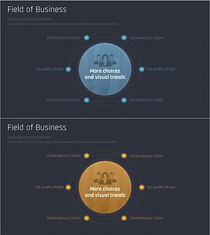 비즈니스 분야를 위한 포괄적인 디자인 슬라이드