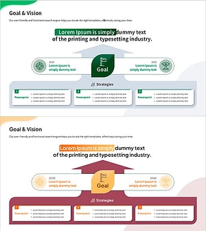 목표 및 비전 슬라이드 템플릿 – 전략과 비전 전달
