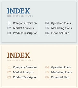 Interior Business Plan Template Contents - Modern Design