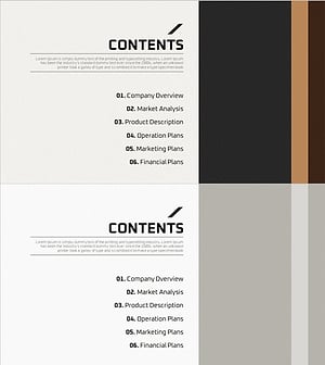 비즈니스 플랜 만년필 테마 템플릿 목차