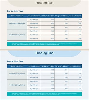 프로젝트 자금 조달 계획표 – 작성하기 쉬운 재무 계획 슬라이드