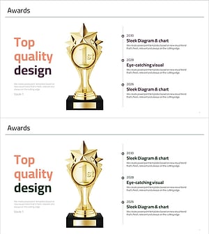 연도별 수상내역 소개 슬라이드 – 성과와 신뢰