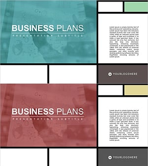 몬드리안 패턴 테마 사업계획서 템플릿 표지