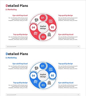 원형 분할 연결 다이어그램 – 사업 추진 전략 시각화