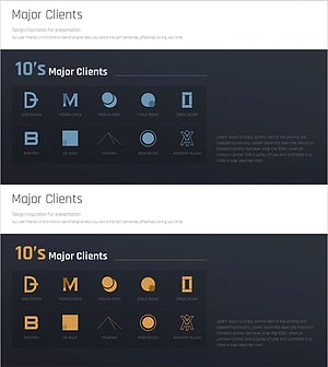 주요 고객 정보를 시각화한 슬라이드 – 전문성과 신뢰