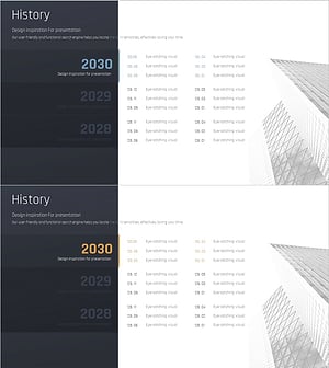 Presentation Slide Visualizing Yearly Timeline - Innovation and Inspiration