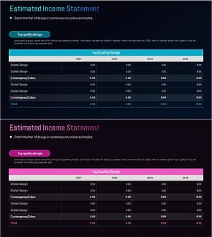 재정계획 소득 보고서 PPT 템플릿 – 재무와 성과를 한눈에