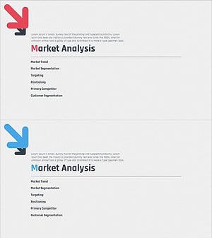 화살표 마케팅 계획 템플릿 간지