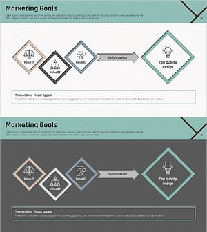 마케팅 목표 사각 다이어그램 - 간결하고 직관적인 비즈니스 전략