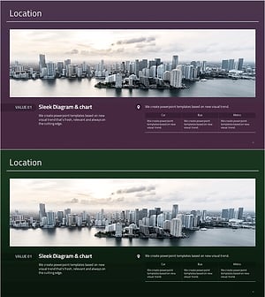 회사 위치 안내 슬라이드 – 현대적 다이어그램에 적합