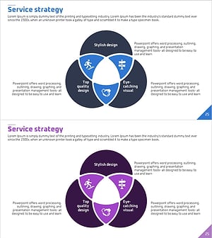 원형 중첩 조각 다이어그램 - 사업 전략 및 마케팅 전략