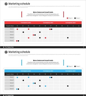 Marketing Plan Table - Ringer Shape Subdivided Column Graph