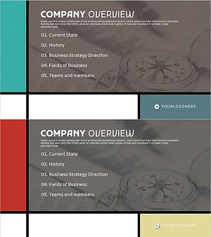 Mondrian Pattern Theme Business Plan Template Section Slide