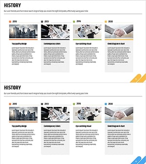 회사 연혁 프레젠테이션 슬라이드 - 비즈니스 성장의 여정