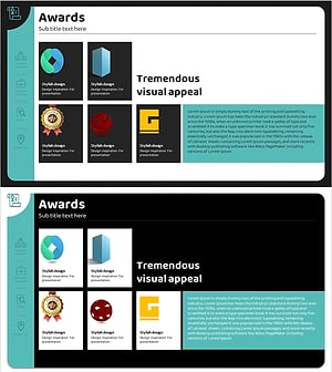 수상부문 소개 슬라이드 – 다이어그램 기반의 시각적 매력