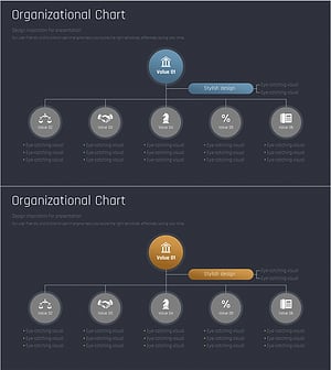조직도를 시각화한 다이어그램 – 세련된 디자인