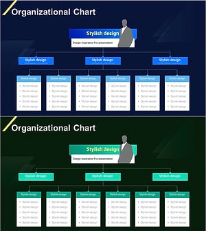 기업 대표 실루엣 조직도 – 스타일리시한 프레젠테이션