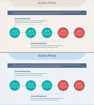 마케팅 목표 및 계획 슬라이드 템플릿 - 비즈니스 전략 단계