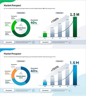시장 점유율과 성장 전망을 시각화한 인포그래픽 프레젠테이션
