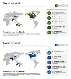 글로벌 의료서비스 네트워크를 위한 슬라이드 – 미적 정보 전달