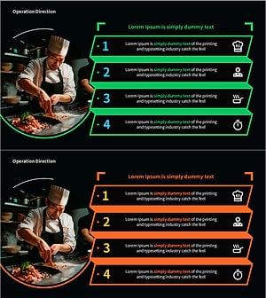 작업 지시 사항을 시각화한 슬라이드 템플릿