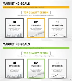 비즈니스 마케팅 목표를 위한 클러스터 다이어그램 슬라이드